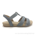 Sandalias femeninas Sandalias de comodidad elástica de correa de espalda